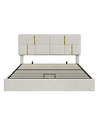 Draft - Streamdale Furniture Upholstered Platform Bed with Hydraulic Storage