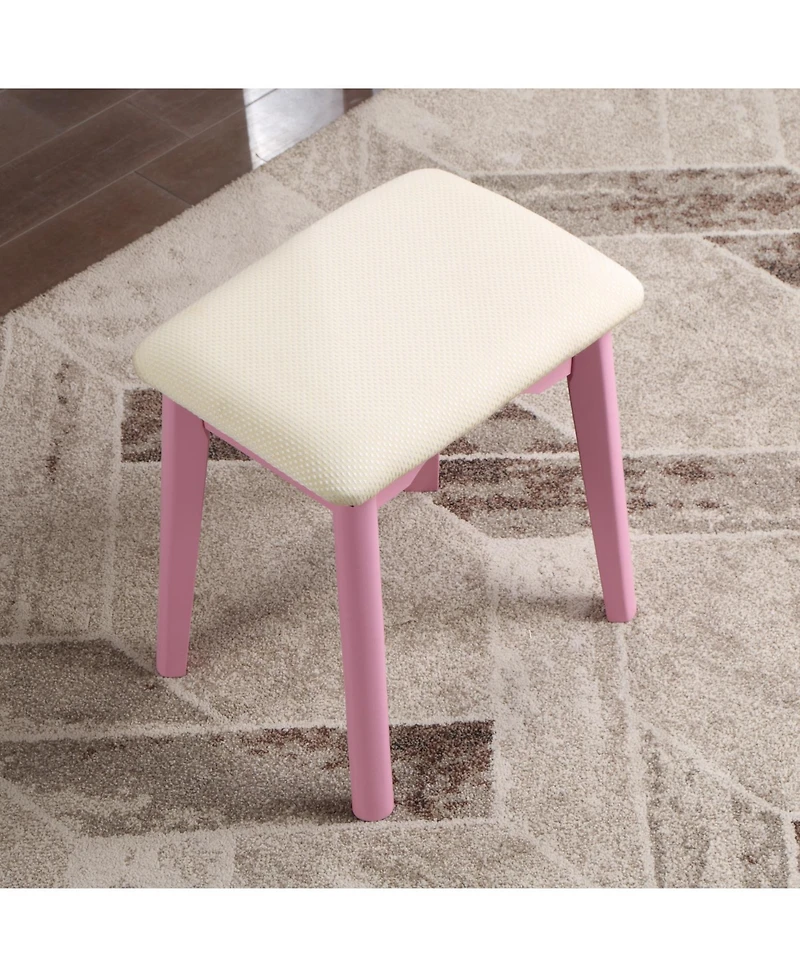 Streamdale Furniture Liannon Contemporary Wood Vanity and Stool Set