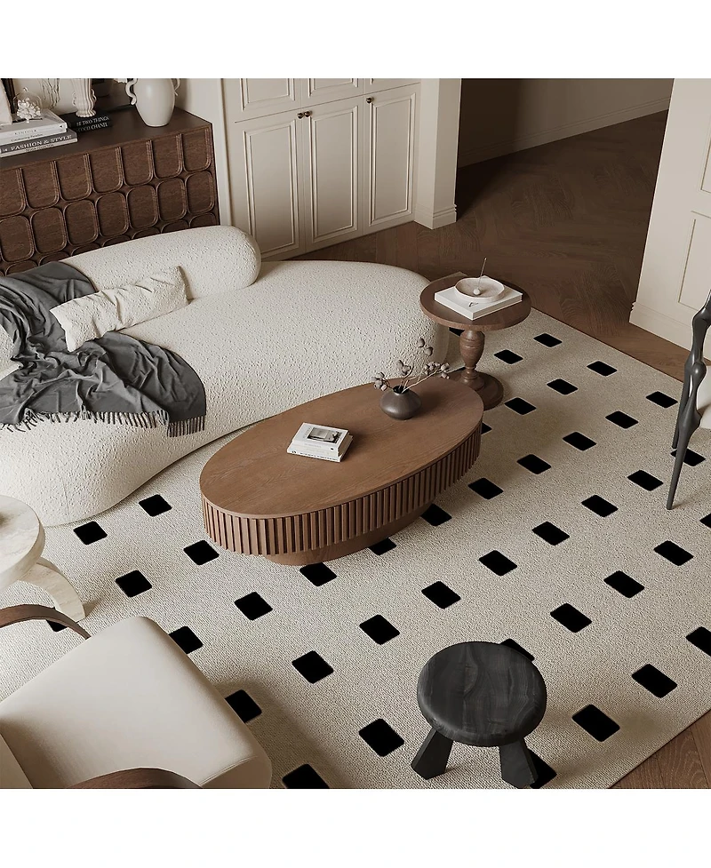 Streamdale Furniture 47" Oval Storage Coffee Table, Solid Wood Veneer, Walnut