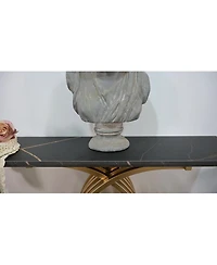 Streamdale Furniture Gold Intertwined Metal Legs Luxury High-End Entryway Accent Console Table