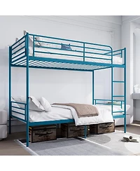 Streamdale Furniture Metal Twin Over Twin Bunk Bed with Ladder