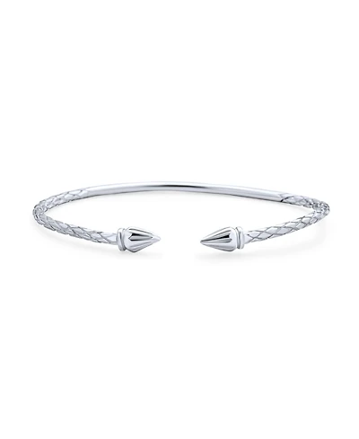 Bling Jewelry Western Jewelry Spear Acorn Pyramid Pointed Tips Stackable Bangle Bracelet .925 Sterling Silver