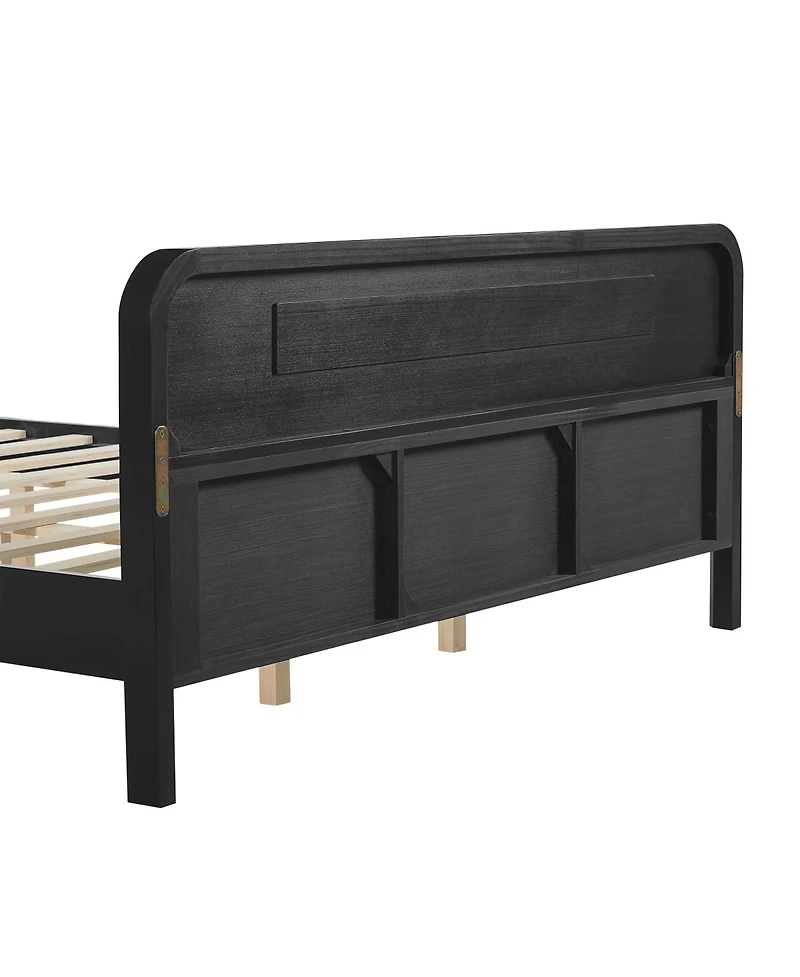 Streamdale Furniture White Solid Pine Wood Queen Bed Frame with Timeless Design