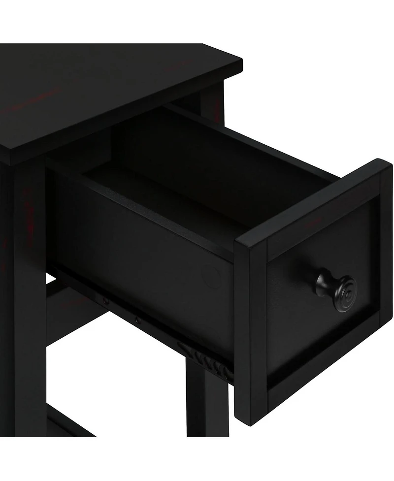 Streamdale Furniture Space saving table with drawer and shelf, solid wood veneer