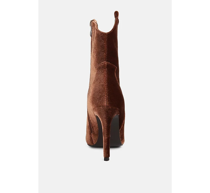 Nat-love Womens Velvet Cow Girl ankle boot
