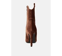 Nat-love Womens Velvet Cow Girl ankle boot