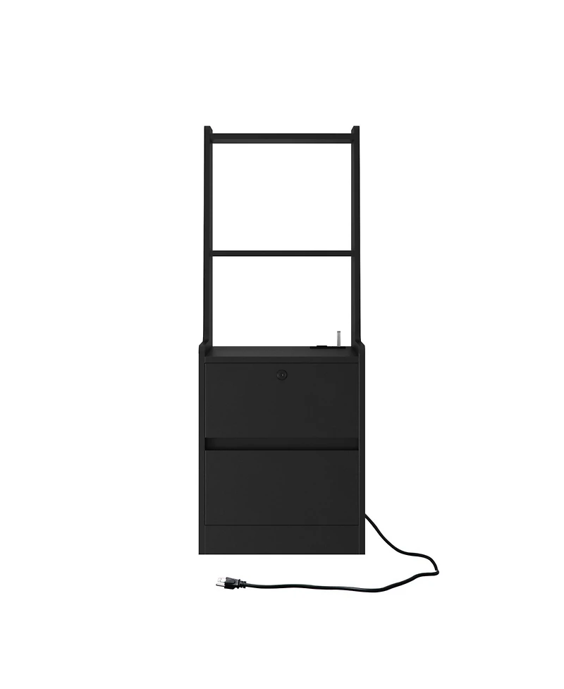 Streamdale Furniture Nightstands Set of 2, Charging, Night Light, Bookshelf, Storage