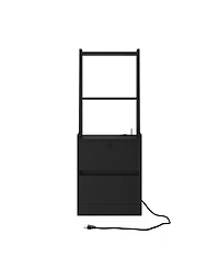 Streamdale Furniture Nightstands Set of 2, Charging, Night Light, Bookshelf, Storage