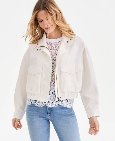 I.n.c. International Concepts Women's Denim Bomber Jacket, Macy's Exclusive