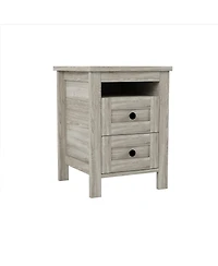 Streamdale Furniture 3-Piece Farmhouse Full Bed Set w/ Sliding Door Headboard, Nightstand & Dresser