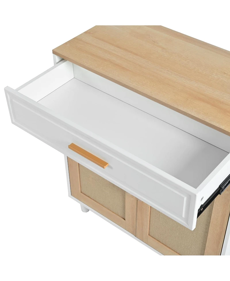 Streamdale Furniture 2-Piece Cat Litter Box Enclosure Furniture, 3-in-1 Hidden Litter Box & Side Cabinet