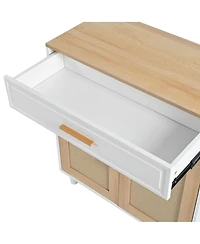 Streamdale Furniture 2-Piece Cat Litter Box Enclosure Furniture, 3-in-1 Hidden Litter Box & Side Cabinet