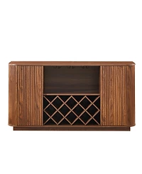 Streamdale Furniture 58" Modern Wavy Curve Sideboard - Multifunctional Storage Cabinet with Wine Rack
