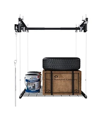 Streamdale Furniture Overhead Garage Storage Rack 4x4 Ft, 250LBS Capacity, All-Steel, Safety Lock
