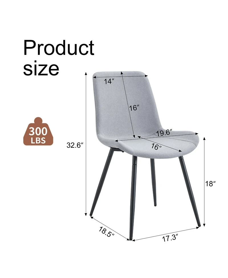 Streamdale Furniture Set of 4 Comfortable Linen Chair