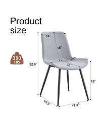 Streamdale Furniture Set of 4 Comfortable Linen Chair