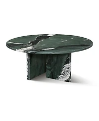 Streamdale Green Marble Coffee Table - Ø27.6" Natural Stone Living Room Table