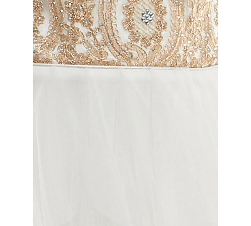 Say Yes Juniors' Dancing Queen Strapless Sweetheart Neck Dress