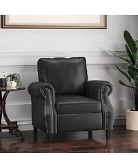 Streamdale Furniture Contemporary Faux Leather Club Chair with Nailhead Accents