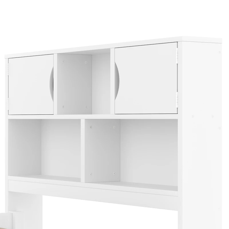 Streamdale Furniture Twin Captain Platform Bed Frame with Storage, Bookcases, Shelves, 4 Drawers