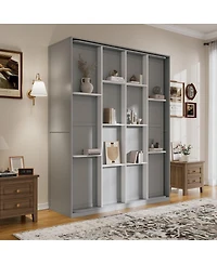 Streamdale Furniture Rotating Queen Murphy Bed with Hidden Storage, Space-Saving Wall for Small Rooms