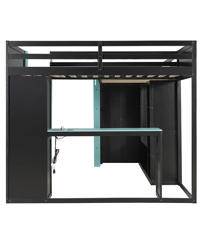 Streamdale Furniture L-Shaped Twin Gaming Bed Frame w/ Rgb, Usb, Tv Stand, Storage, Reversible