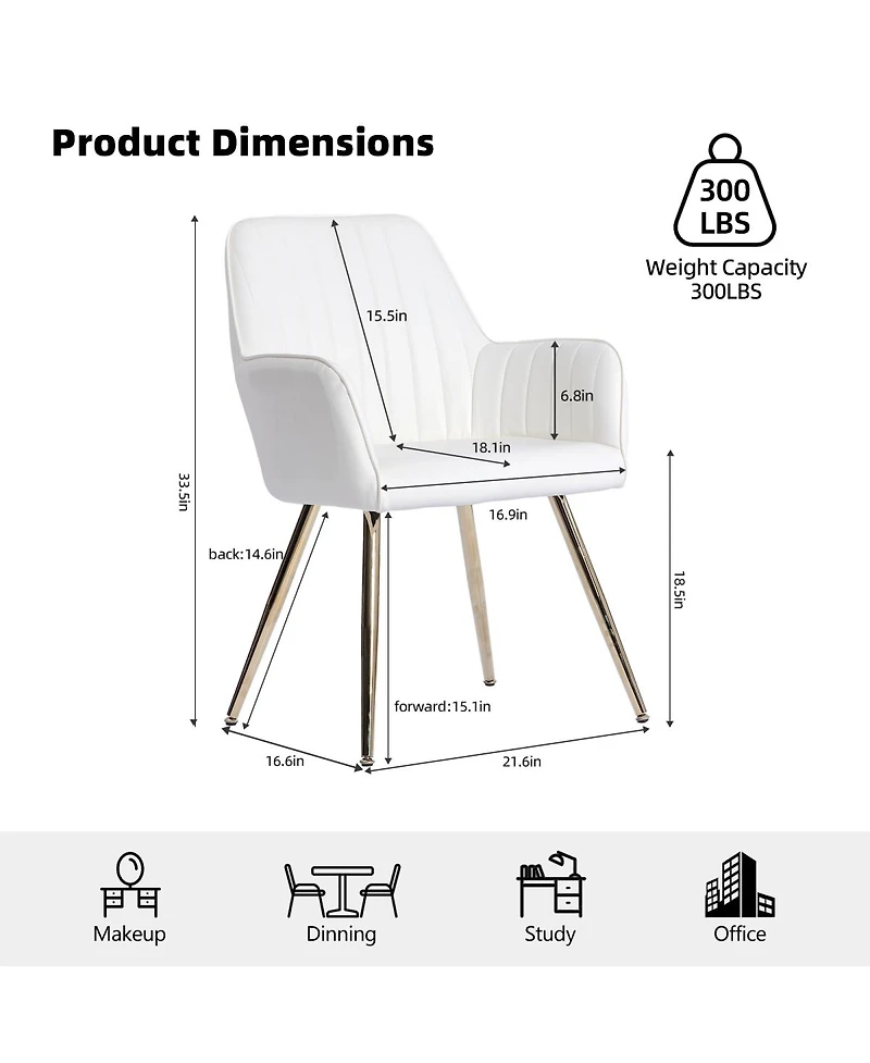 Streamdale Furniture Faux Leather Dining Chairs (Set of 2)