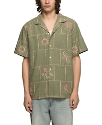 Lucky Brand Men's Novelty Camp Collar Shirt