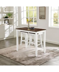 Streamdale Furniture Streamdale Bar Table and Chairs Set, 4 Piece Dining Set, Industrial Breakfast Table Set