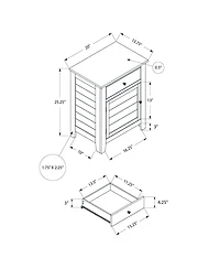 Streamdale Furniture Antique Blue Transitional Nightstand with Storage Drawer, 25" H