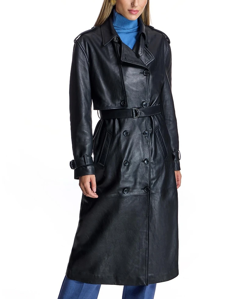 Julia & Stella by Maximilian Women's Leather Trench