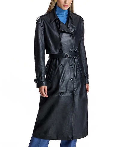 Julia & Stella by Maximilian Women's Leather Trench