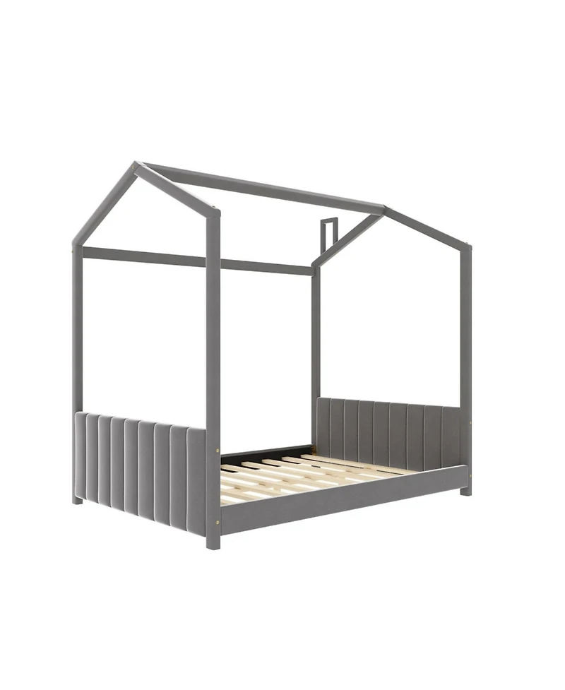 Streamdale Furniture Full Velvet House Bed Wood