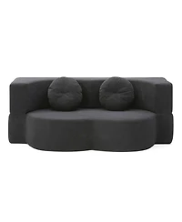 Streamdale Furniture Streamdale 2-in-1 Folding Sofa Bed with Pillow, Twin Sleeper Sofa, Black