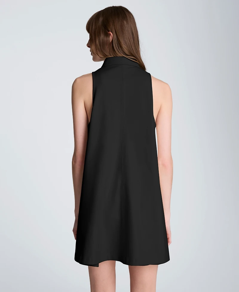 Kenneth Cole Women's Halter Collared Shirt Swing Dress