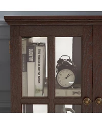 Streamdale Furniture Led Curio Display Cabinet with Adjustable Shelves & Lattice Doors