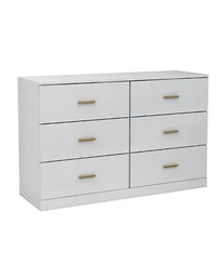 Streamdale Furniture Modern 6-Drawer Dresser - Wide Chest of Drawers for Bedroom
