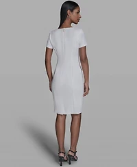 Karl Lagerfeld Paris Women's Flower Button Sheath Dress