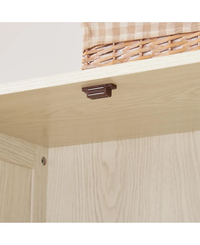 Streamdale Furniture Storage Cabinet with 8 Doors and 4 Shelves, Freestanding Storage Cabinet, Whi