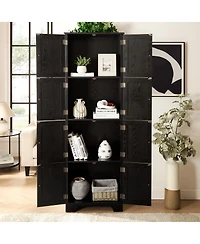 Streamdale Storage Cabinet with 8 Doors and 4 Shelves, Black