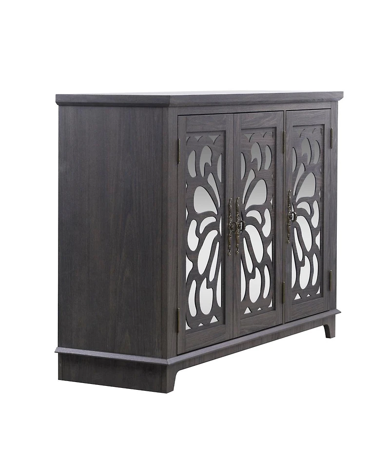Streamdale Furniture Spacious 49.33" Countertop Sideboard with 3 Mirrored Doors & Adjustable Shelves