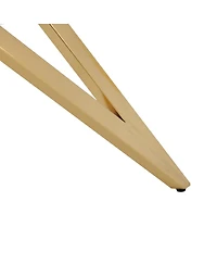 Streamdale Furniture Streamdale 37" Round Dining Table with Golden Metal Legs (Walnut