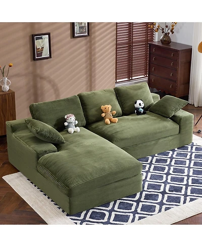 Streamdale Furniture Corduroy Compressed Sofa: Soft, Skin-Friendly, and Easy to Maintain