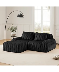 Streamdale Furniture Streamdale 82" Modern L-Shaped Flannelette Sectional Sofa, Oversized Deep Seat Couch