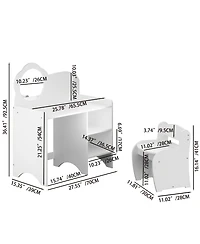 Streamdale Furniture Kids Vanity Table with Mirror, Chair & Storage