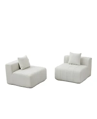 Streamdale Furniture Chenille Sectional Sofa with 2 Pillows, Symmetrical Modular for Living Room/Office