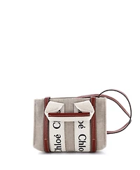 Pre-Owned Chloe Mini Woody Convertible Tote Canvas with Leather