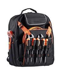 Mecale Tool Backpack, 45 Pockets, Heavy-Duty Tool Organizer with Laptop Compartment & Reinforced Fabric Base, Electrician Jobsite Bag