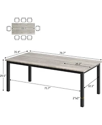 Gaomon Kitchen Table Dining Table 6-PersonIndustrial Kitchen Table for Dining Room, Home Office, Living Room