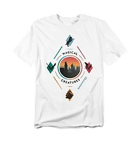 Harry Potter Men's Magical Creatures Diamond Hogwarts Center T Shirt